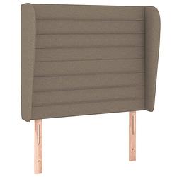 Foto van Vidaxl hoofdbord met randen 103x23x118/128 cm stof taupe