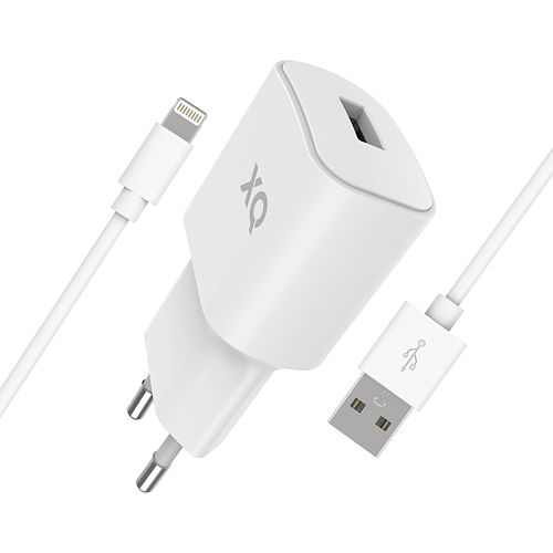 Foto van Xqisit usb-a telefoonlader met usb-a/lightingkabel (wit)