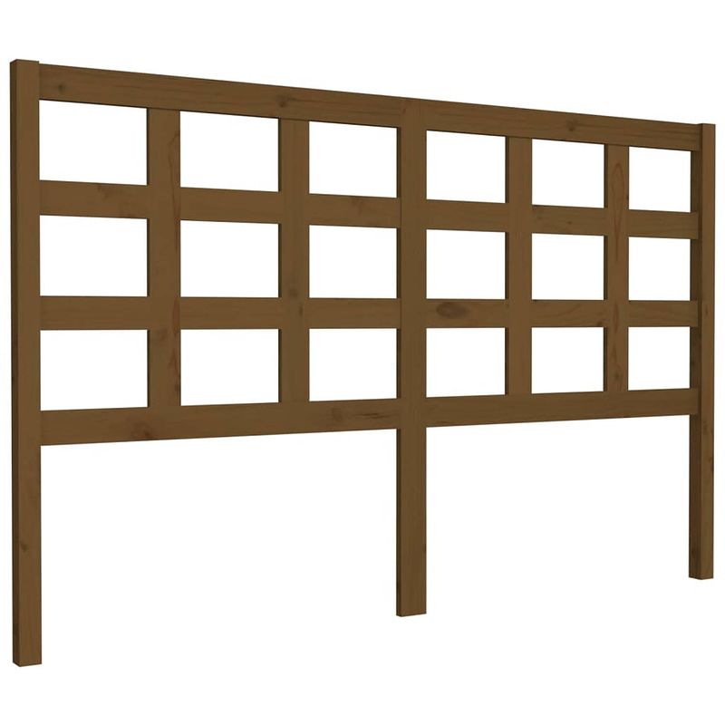 Foto van The living store houten hoofdeinde - trendy - hoofdbord - 156 x 4 x 100 cm - honingbruin