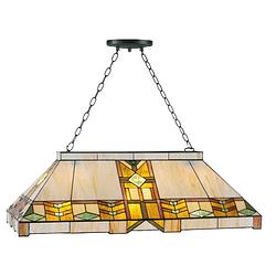 Foto van Haes deco - hanglamp tiffany geel 92x47x125 cm e27/max 3x60w