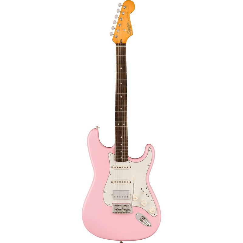 Foto van Squier classic vibe 's60s stratocaster hss shell pink il fsr elektrische gitaar