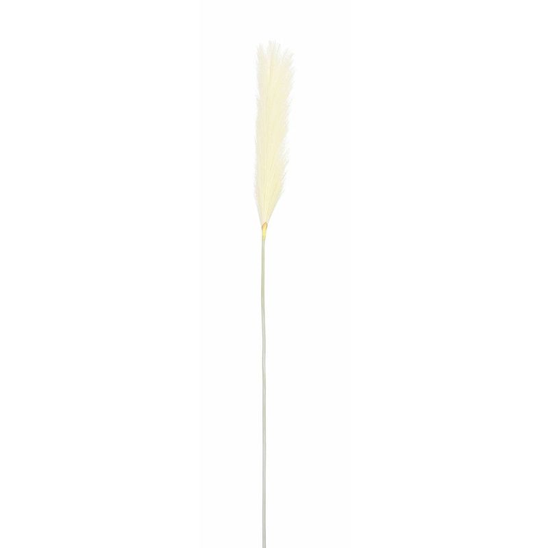 Foto van Pluimgras losse steel/tak - creme wit - 104 cm - decoratie kunst pluimen - kunsttakken