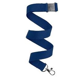 Foto van 30x keycord/lanyard donkerblauw met sleutelhanger 50 cm - keycords