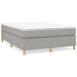 Foto van The living store boxspringframe - lichtgrijs - 193x140x35cm - stof en multiplex