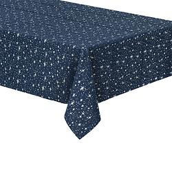 Foto van Tafelkleed/tafellaken blauw sterrenhemel van polyester/katoen formaat 140 x 240 cm - tafellakens