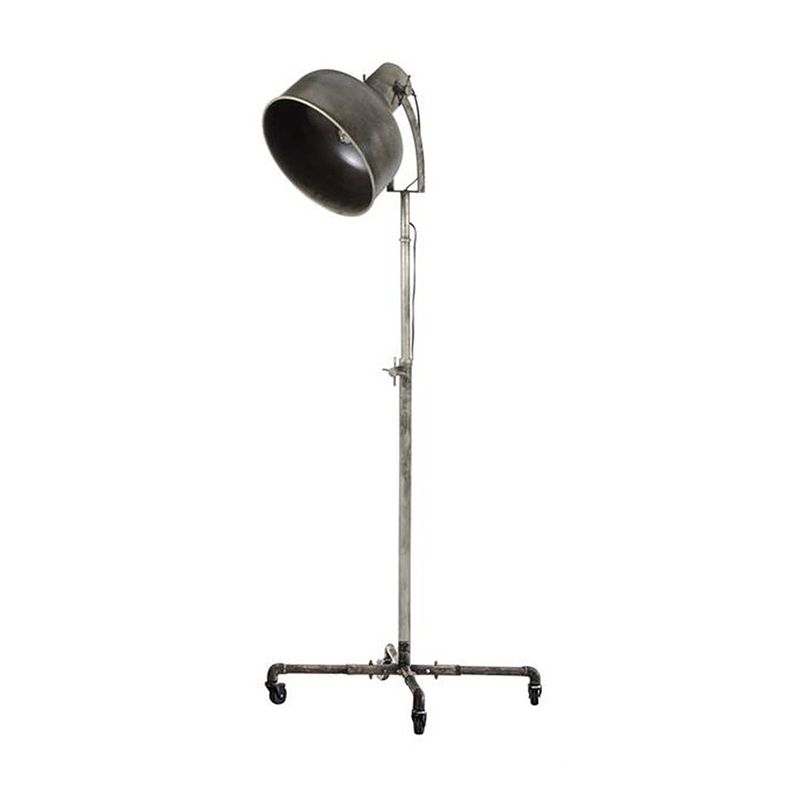 Foto van Livin24 industriële vloerlamp indy oud zilver.