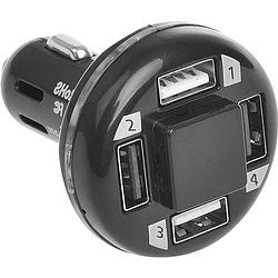 Foto van Proplus autolader usb viervoudig 12/24 volt 4,8 amp zwart blister