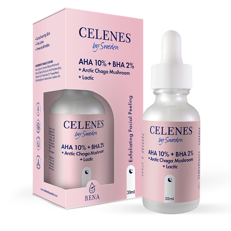 Foto van Celenes by sweden aha 8% + bha 2% + lactic + arctic chaga mushroom facial peeling