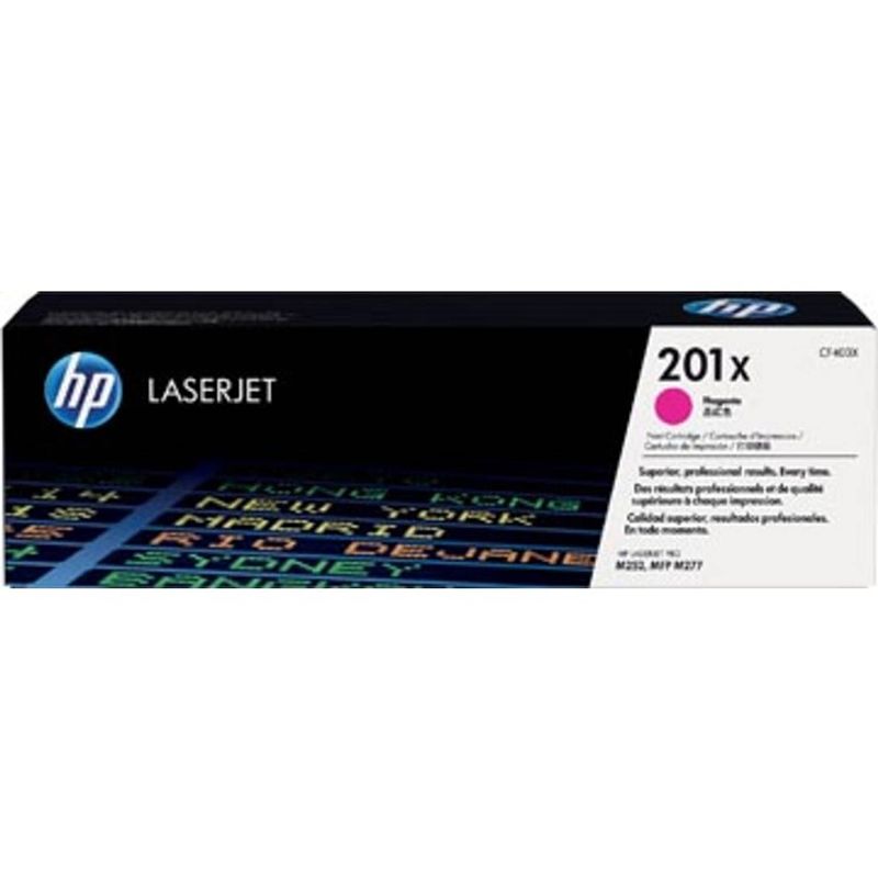 Foto van Hp toner 201x magenta, 2300 pagina's - oem: cf403x