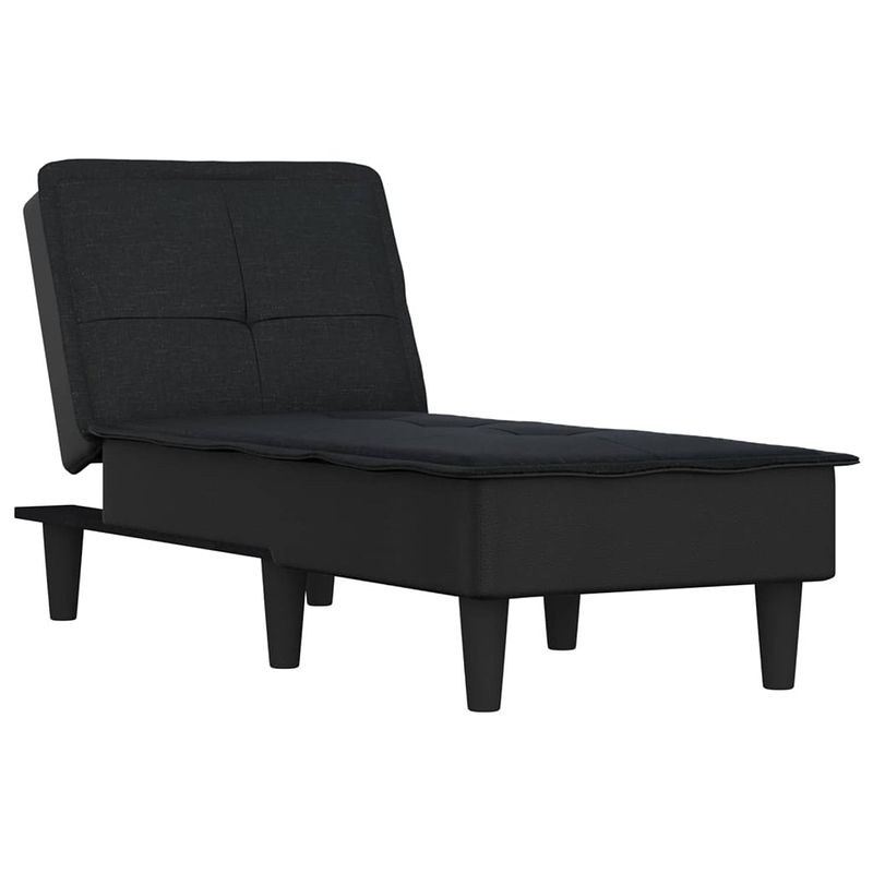 Foto van The living store chaise longue - verstelbaar - zwart - 55 x 140 x 70 cm - comfortabel en stevig