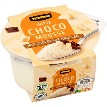 Foto van Jumbo witte choco mousse met chocolade krullen 75g