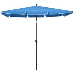 Foto van The living store parasol - exclusive - tuinparasol - 210 x 140 x 238 cm - azuurblauw