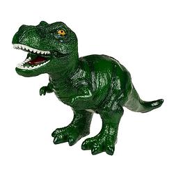 Foto van Out of the blue spaarpot dinosaurus t-rex - groen - polyresin - 22 x 32 cm - met afsluitdop - kinderen - spaarpotten