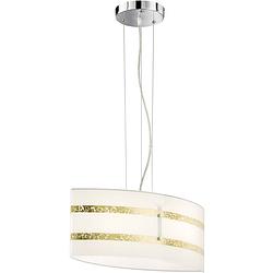 Foto van Led hanglamp - hangverlichting - trion niki - e27 fitting - 1-lichts - rechthoek - mat goud - aluminium