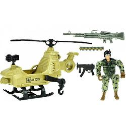 Foto van Toi-toys speelset army soldaat met helikopter 5-delig legergroen