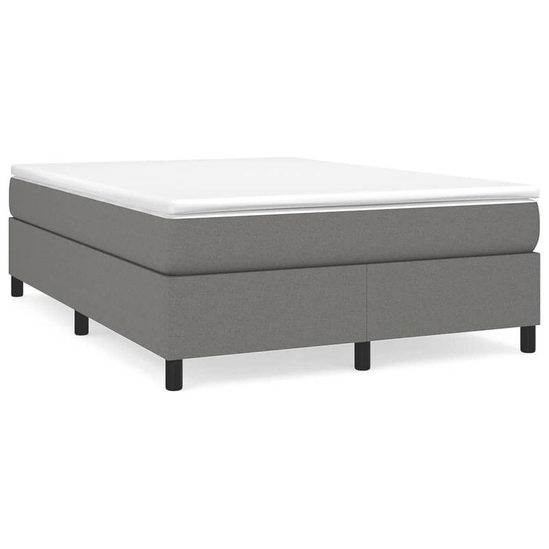 Foto van The living store boxspringframe stof donkergrijs 140x190 cm - bed