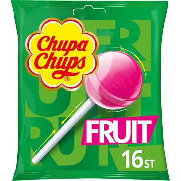 Foto van Chupa chups fruit lollies uitdeel snoep zak 16 stuks bij jumbo