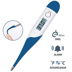Foto van Thermometer lichaam - koortsthermometer voor volwassenen - blauw - incl. opbergcase en handleiding!