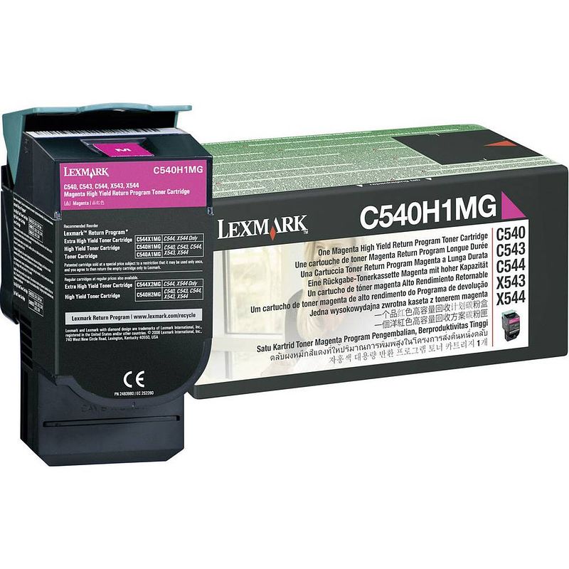 Foto van Lexmark origineel recycling toner c540 c543 c544 c546 x544 x546 x548 magenta