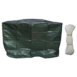 Foto van Beschermhoes groen voor barbecue 120 x 60 x 80 cm met bindtouw 25 meter - barbecuehoezen