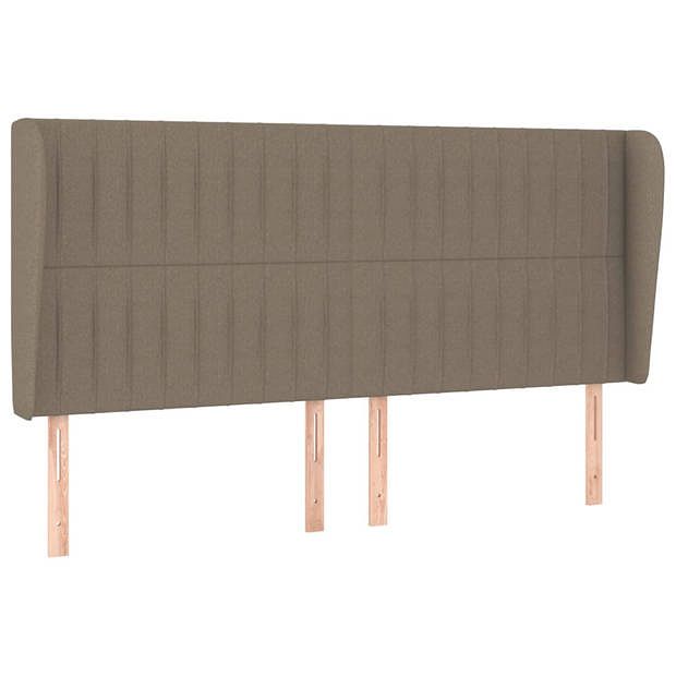 Foto van Vidaxl hoofdbord met randen 203x23x118/128 cm stof taupe