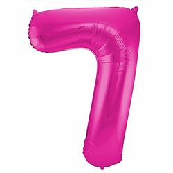 Foto van Cijfer 7 ballon roze 86 cm - ballonnen
