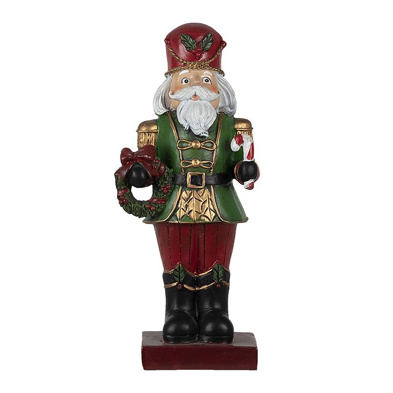 Foto van Haes deco - kerst notenkraker kleur rood, 9x6x21 cm, kerstfiguur - kerstdecoratie