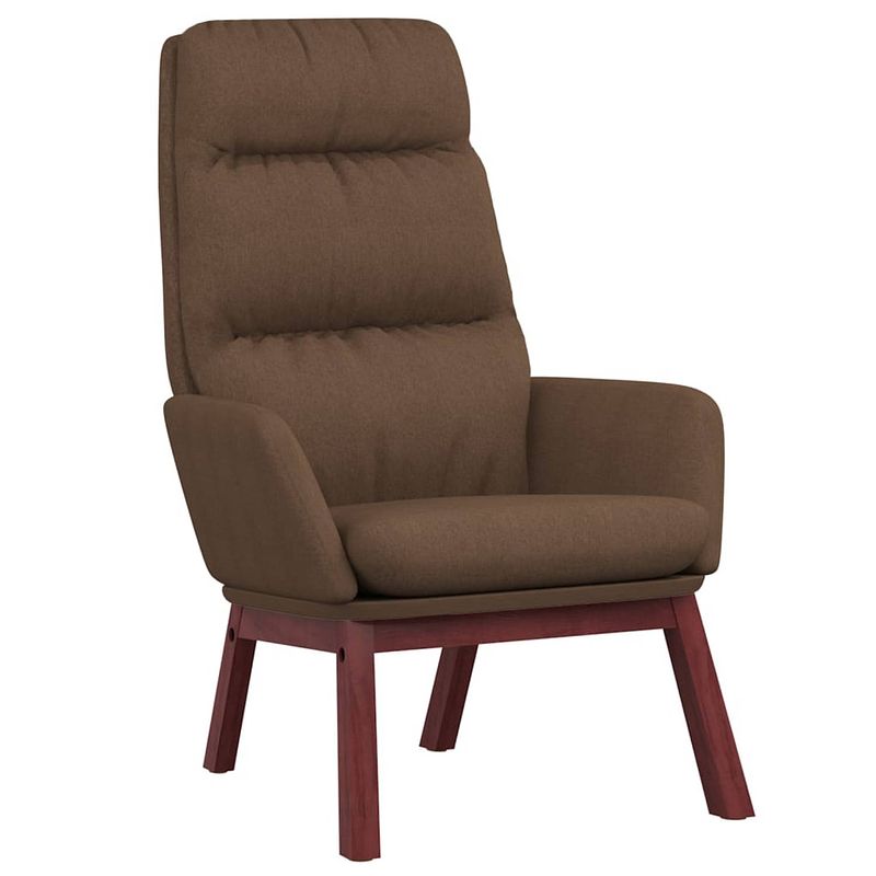 Foto van The living store fauteuil - relaxstoel - bruin - 70 x 77 x 98 cm - dik gevoerd - stof