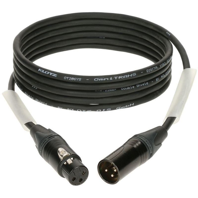 Foto van Klotz d3-3x2n1-01.0 dmx-kabel xlr male - xlr female 3-pins 1 meter