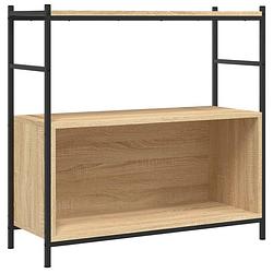 Foto van Vidaxl boekenrek 80x30x78,5 cm bewerkt hout en ijzer sonoma eikenkleur