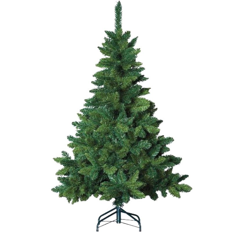 Foto van Blooming kunstkerstboom - 180 cm - groen - ø 120 cm - 622 tips - metalen voet