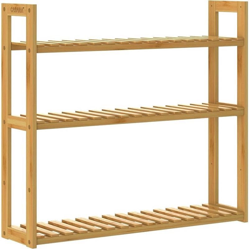 Foto van Casaria 2-in-1 wandplank & staande plank van bamboe