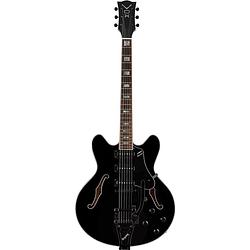 Foto van Vox bobcat s66 bigsby jet black semi-akoestische gitaar