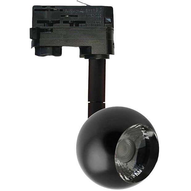 Foto van Led railverlichting - track spot - facto feny - 10w - 3 fase - rond - warm wit 3000k - mat zwart - aluminium