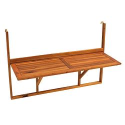 Foto van Degamo- balkonhangtafel, balkontafel, 120 x 40 cm, acacia hout