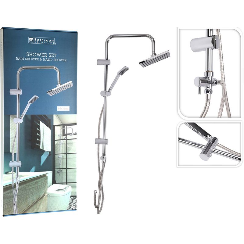 Foto van Relaxwonen - regendouche set chrome met handdouche - extra stevig