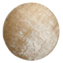 Foto van Ptmd flavia taupe viscose handwoven carpet round s