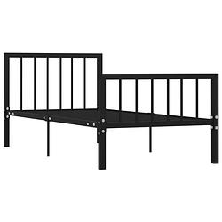 Foto van The living store metalen bedframe - zwart - 208 x 106 x 84 cm - geschikt voor 100 x 200 cm matras - montage vereist