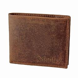 Foto van Landley heren portemonnee - compacte billfold - robuust vintage leer - bruin