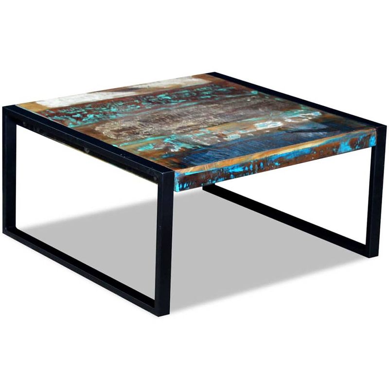 Foto van Vidaxl salontafel 80x80x40 cm massief gerecycled hout