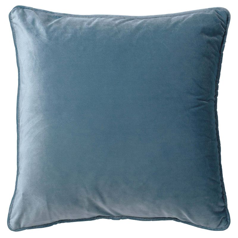 Foto van Dutch decor finn - sierkussen velvet provincial blue 45x45 cm - blauw - blauw