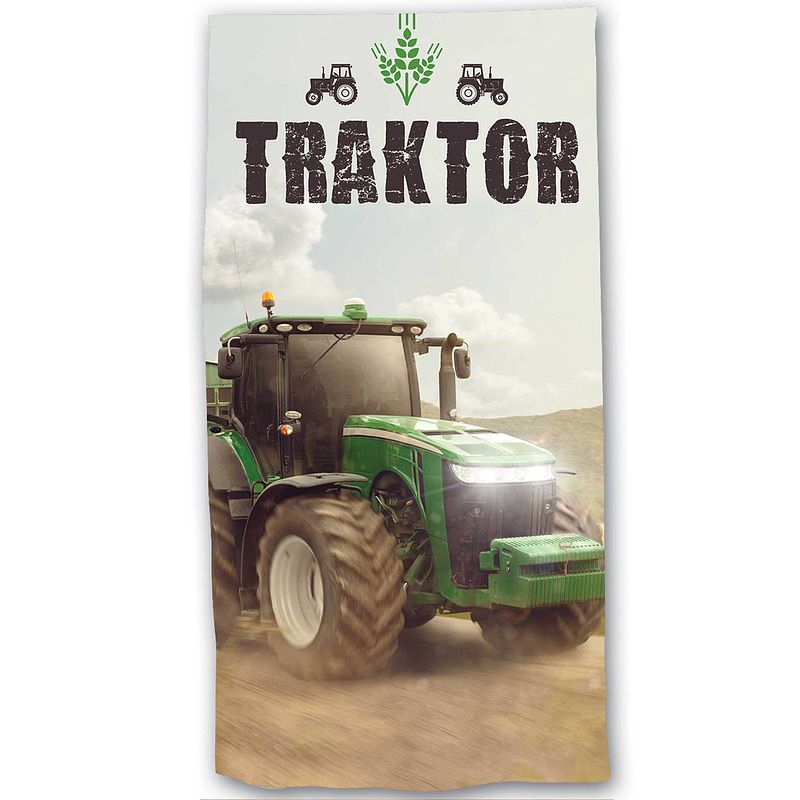 Foto van Traktor strandlaken - 70 x 140 cm - katoen