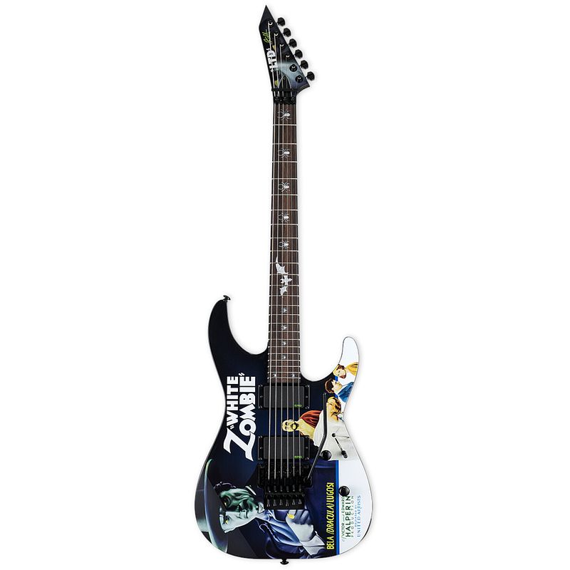 Foto van Esp ltd kh-wz black kirk hammett white zombie signature elektrische gitaar
