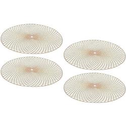 Foto van 4x ronde onderlegger/placemat goud 38 cm - placemats