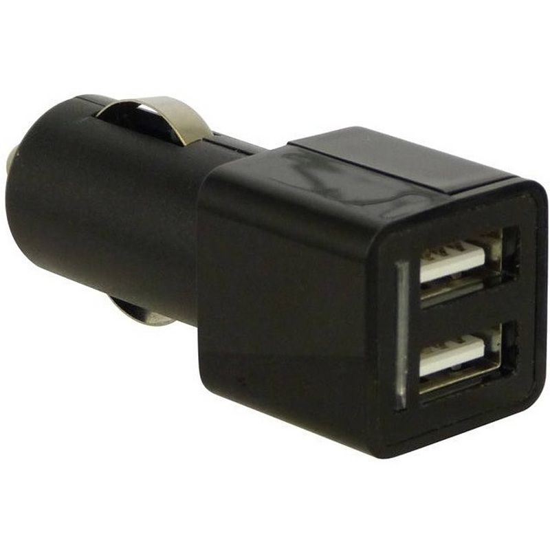 Foto van Carpoint autolader usb dubbel 12/24 volt 5a zwart