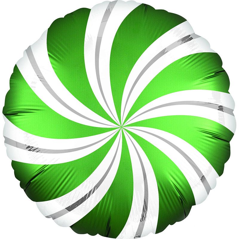 Foto van Anagram folieballon candy swirl 30 cm groen/wit