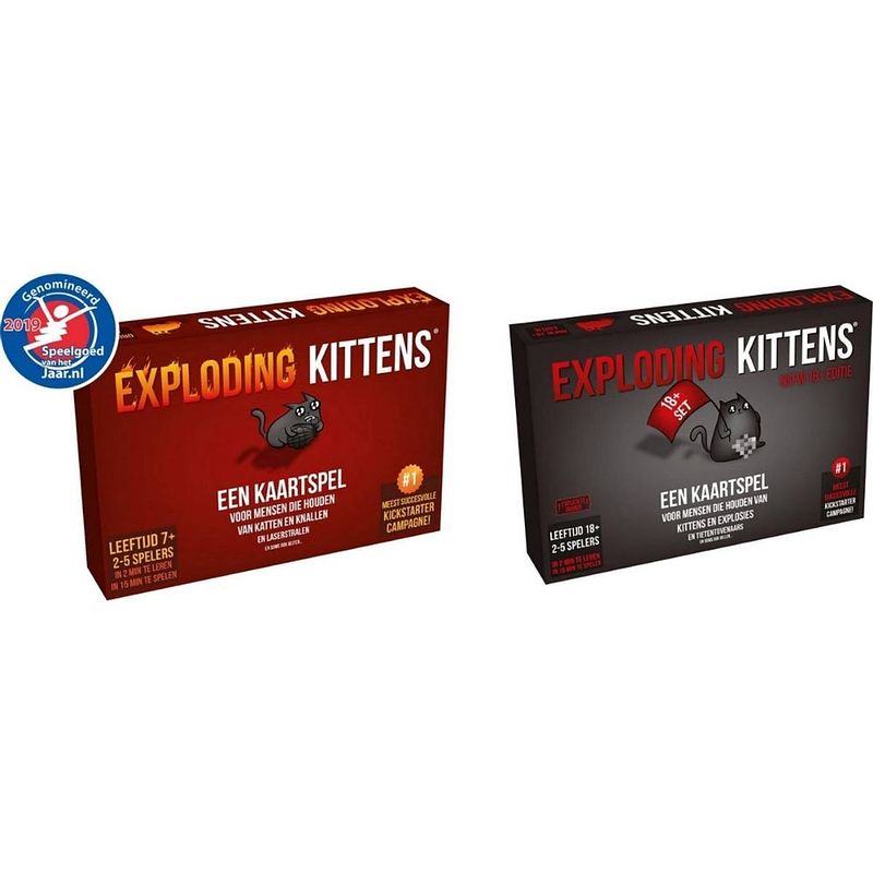 Foto van Spellenbundel - kaartspel - 2 stuks - exploding kittens & exploding kittens nsfw (18+)