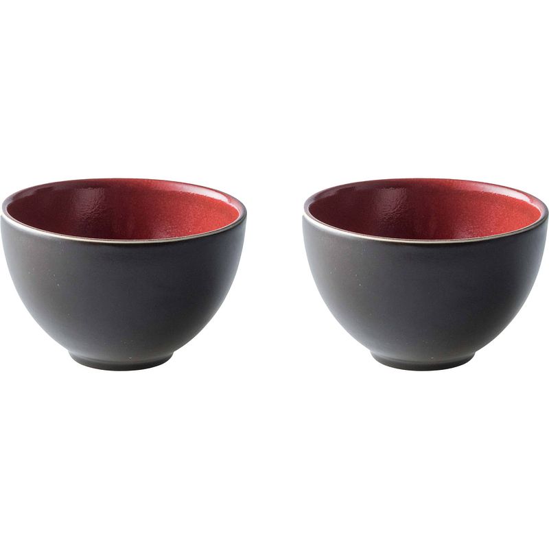 Foto van Palmer schaal lava 10 cm 30 cl bruin rood stoneware 2 stuk(s)