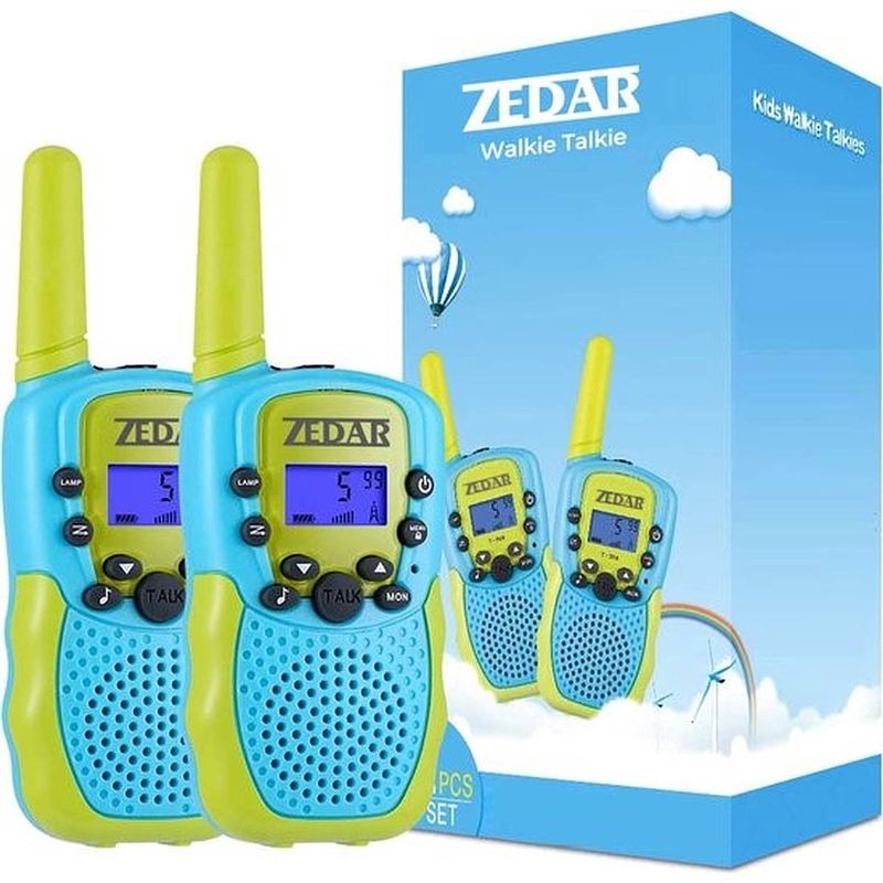 Foto van Walkie talkie voor kinderen en volwassenen - portofoon - 5km bereik - 2 stuks - geel en blauw van zedar