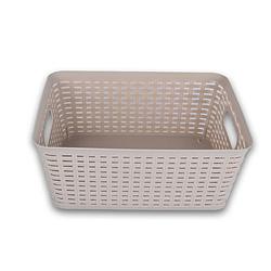 Foto van Opbergmand mand rattan 36x26x15cm beige